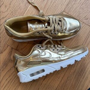 Nike Gold Metallic Air Max Sneakers